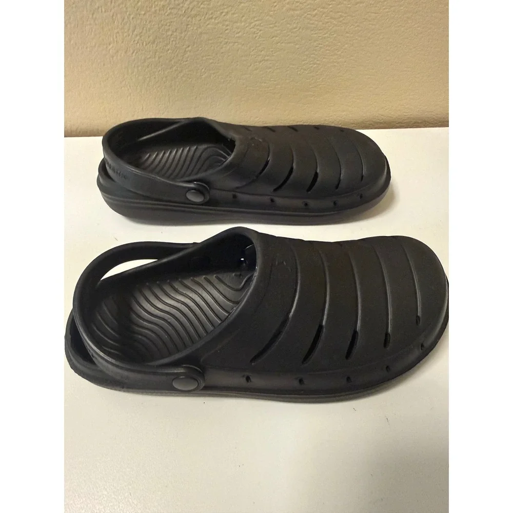 Rugged Shark Mens Black EVA Ventilated Slip On Clogs Shoes Size 4 Non-Marking